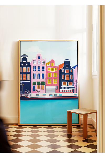 ARTHOUSECOLLECTIVE Amsterdam Dreams – Poster de călătorie cu peisajul orașulu...