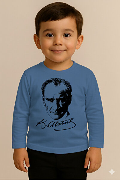 Nacar Çocuk Unisex Uzun Kol Atatürk Baskılı 10 Kasım&29 Ekim&23 Nisan Gösteri...