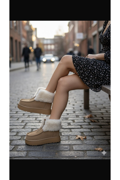 Brs Önden Fermuarlı İçi Yünlü Bot