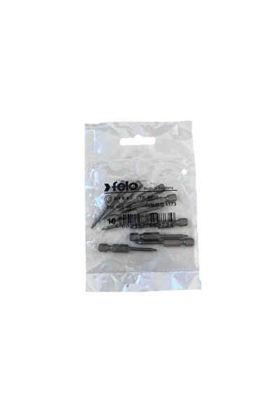 FELO Set 10 bits Felo, Industrial Series Torx Profile, E 6.3, TX 5, 50 mm