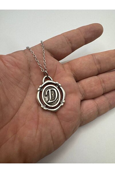 Herşey Nota Letter D Antique Unisex Necklace – Personal, Elegant, and Original Design