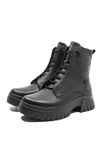 Rieker Women’s Modern Platform Boots Black Leather