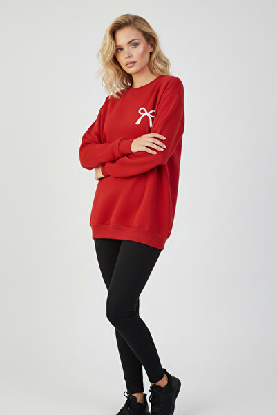 KOZİA OUTDOORS Γυναικείο φούτερ oversized με λεπτομέρεια από μίνι κορδέλα