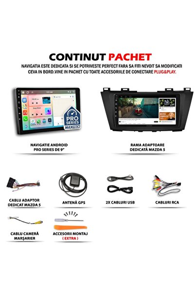 MaxTech Navigatie Mazda 5 2011-2015 dedicata, 4 GB Ram 64 GB Rom OctaCore, Carplay & Android auto