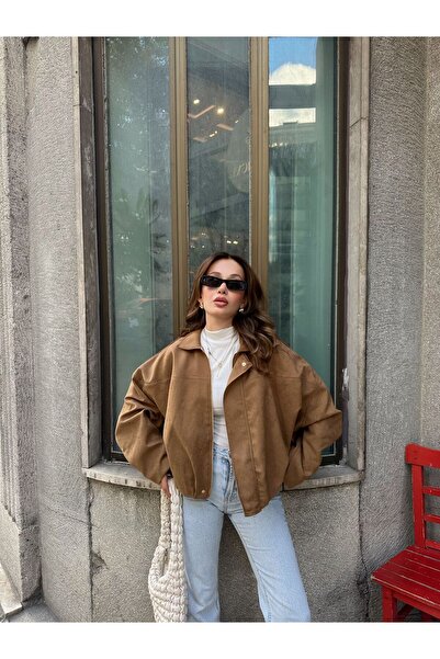 ALVOR Oversize Bomber Soft Suede Jacket