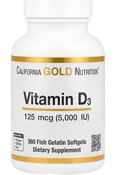 California Gold Nutrition , Vitamin D3, 5,000IU, Cholecalciferol from Lanolin...