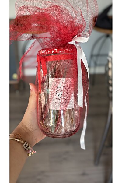 Aurabellaa Aura Bella Takı Kavanozu Çelik 5 Li Manifest kartlı +hediyeli