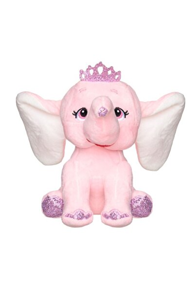 Davida Dreams Elefantica de plus, detalii cu sclipici, 25x12x20 cm, roz