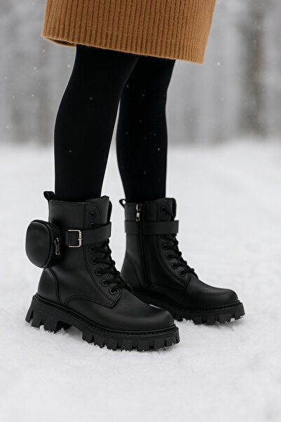 DB Kadın İçi Kürklü Cüzdan Detaylı Kaymaz Kalın Taban Bot