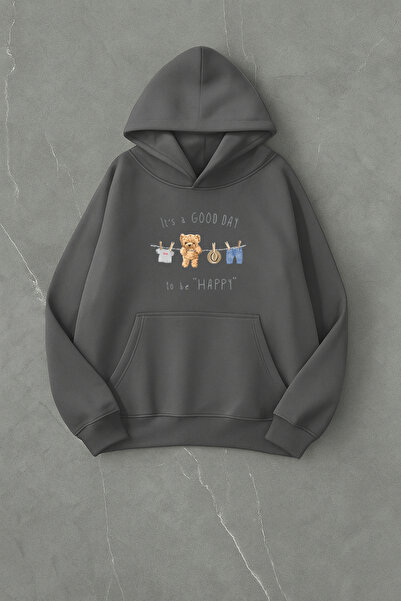 LORVEX Добър ден, за да бъдеш щастлив Баски Овърсайз суитшърт