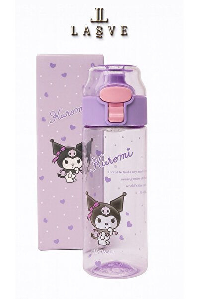 kuromi صندوق خاص معتمد بسعة 600 مل مع مصفاة، زجاجة مياه من التريتان للموسم ال...