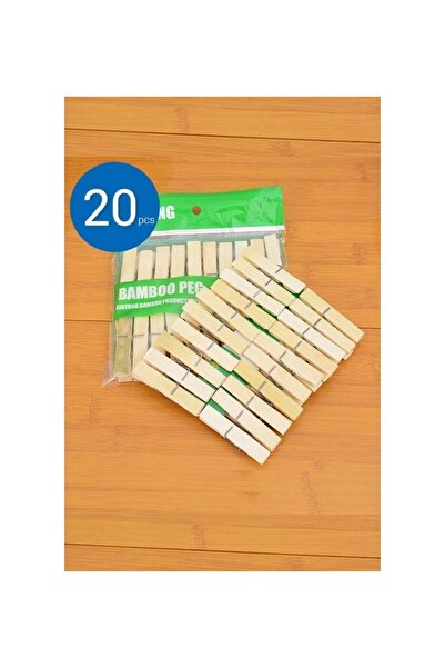 EcoVibe 20 قطعة من مشابك الخيزران