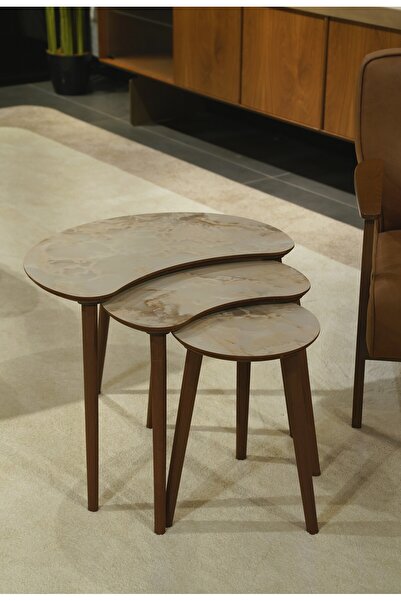 AYGE Berlin Mola Serisi 3'lü Zigon Sehpa %100 MDF