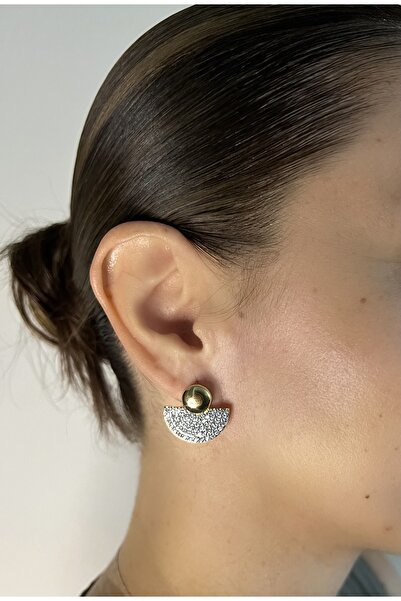 AUREVA Ivy Zirkon Taşlı Gold Küpe ( Kızılcık Şerbeti Doğa )