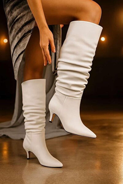 rabellashoes RABELLA 9 POT BEYAZ RENK KÖRÜKLÜ ÇİZME