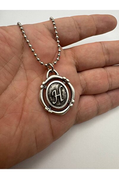Herşey Nota H Letter Antique Unisex Necklace – Personal, Elegant, and Original Design