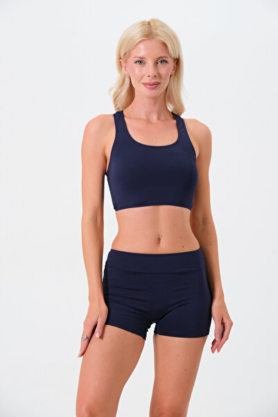 sandsunsea textile product Kadın Şortlu Halter Yaka Yüzücü Bikini Deniz Havuz Sporcu Bikini Mayo