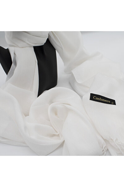 velve Esarfa tip sal, din material subtire cu casmir, in cutie cadou, Alb, 178x72 cm, Femei