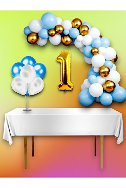 partylady مجموعة ميجا من بالونات الكونسبت باللونين الأزرق والمعدني