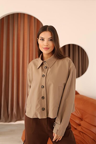 Hazel Women's Mink Short Oversize Trench Coat