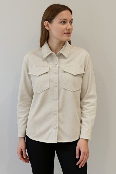 HB Giyim Kadın Süet Gömlek