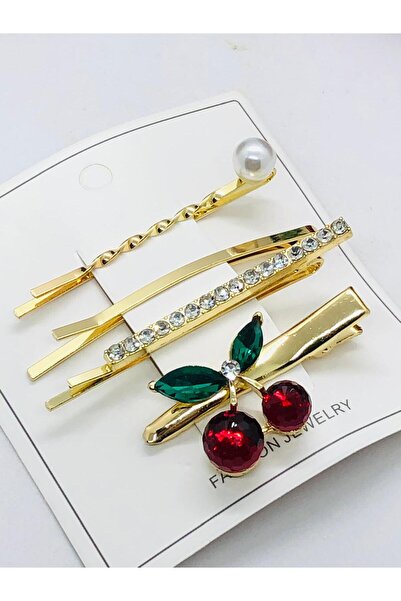 İnDerin cu cireșe 🍒   Set de 4 catarame laterale cu piatră