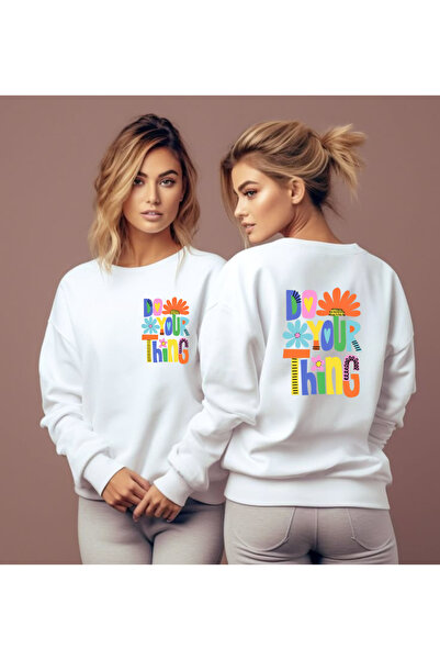 Tubinyoo Do Your Thing Printed Crew Neck 3-Thread Sweatshirt