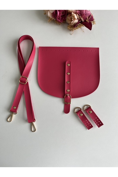 zg hobi aksesuar مجموعة غطاء وحزام ومشبك لحقائب التريكو - طقم حقائب تريكو