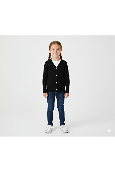 KidsMagazin Black striped sweater with elegant buttons