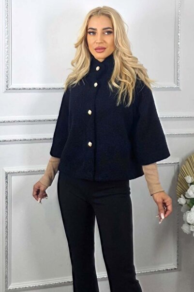 FashionForYou Bolero with three-quarter sleeves, VORRA and pearl cufflinks, Black