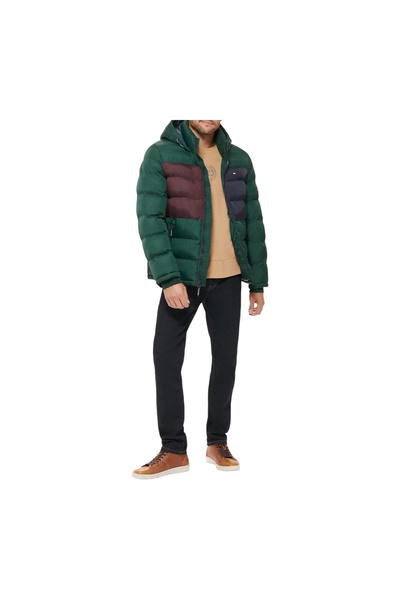 Tommy Hilfiger Erkek Şişme Kapüşonlu Puffer Mont
