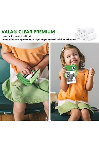 VALA Set 10 role hârtie imprimantă, VALA® CLEAR PREMIUM pentru camere foto instantanee copii