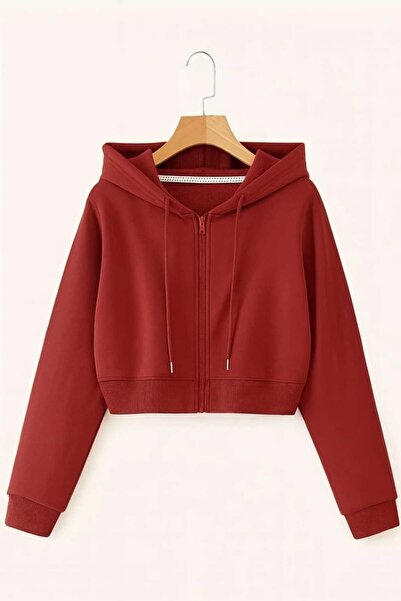 KOZİA OUTDOORS Hanorac crop unisex roșu claret