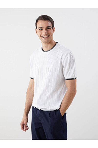 LC Waikiki Nevavm Oval Collar Short Sleeve Men's Knitwear Sweater with Differ...