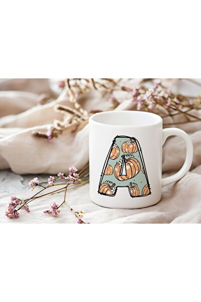 Beramussa كوب منقوش على شكل حرف A - كوب لطيف بطابع الهالوين - هدية