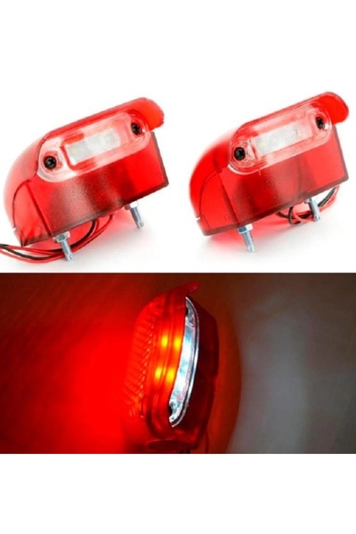 AHMET OTOMOTİV KIRMIZI RENK ŞAPKALI PLAKA LAMBASI (2 ADET)