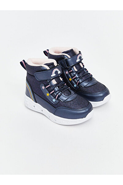 LC Waikiki Lacivert Bağcıklı ve Cırt Cırtlı Tabanı Işıklı Kız Bebek Bot