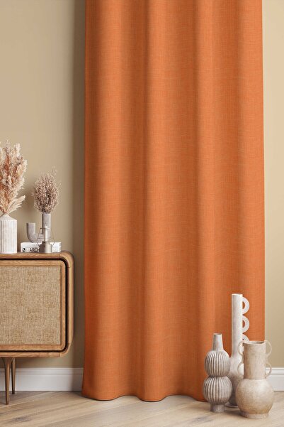 Pilloveland Fon Perde - Linen Look - Keten Görünümlü Dijital Baskılı Süet Kumaş - 140*280 cm