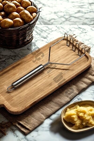 seç al burada Pratik 24 Cm Lüks Paslanmaz Metal Patates Ezici | Patates Ezici Püre Yapıcı