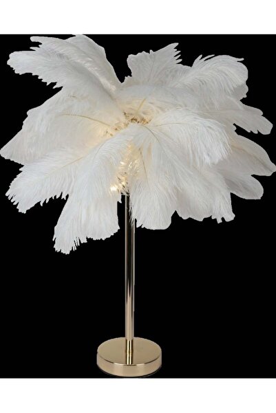 Hummer Ostrich Feather Table Lamp for Home Decor