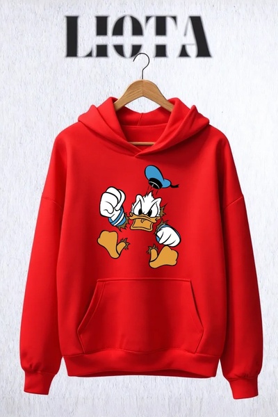 Vordevia Duck Printed Oversize Cotton 3 Thread Sweatshirt