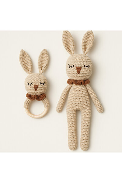 Bohem vitrin Uyku arkadaşım tavşan,amigurumi oyuncak, bebek hediyesi,bebek görme