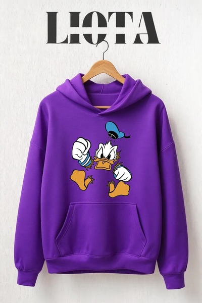 Vordevia Duck Printed Oversize Cotton 3 Thread Sweatshirt