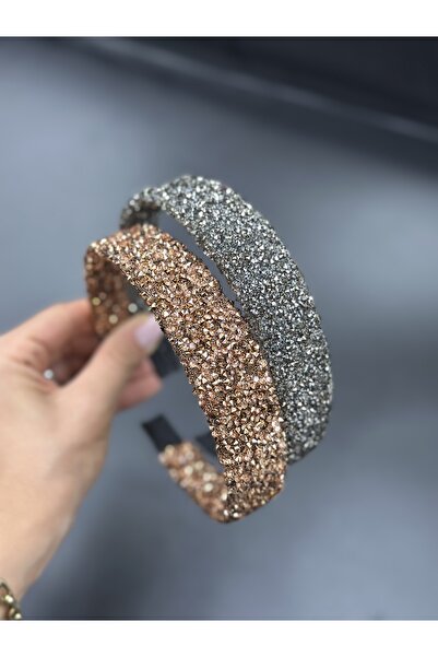 Hayals تاج مكون من قطعتين مرصع بالكريستال الوردي والأنثراسيت