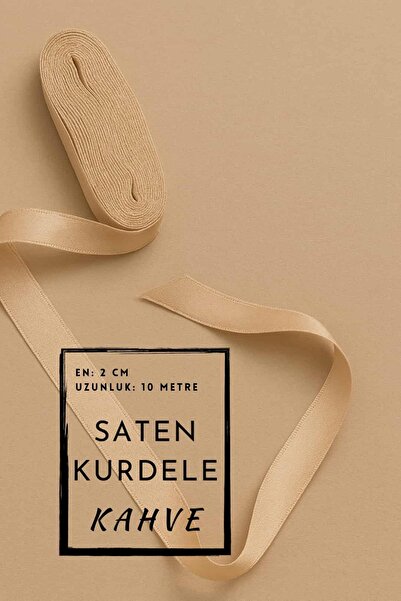 Dantelux Saten Kurdele - Süsleme Kurdelesi - Bohça Kurdelesi - Kahve (2 cm x ...