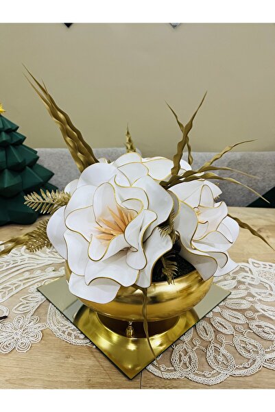 essacraft BEYAZ ŞIK SADE GOLD EVA ARANJMAN-MDL19(AYNA DAHİL DEĞİLDİR.)