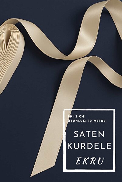 Dantelux Saten Kurdele - Süsleme Kurdelesi - Bohça Kurdelesi 10 Metre