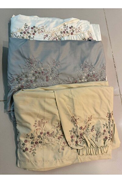 Brides Braids Prayer Dress Embroidered Cool Cotton Open Wear - Set of 3 Pieces in Different Colors