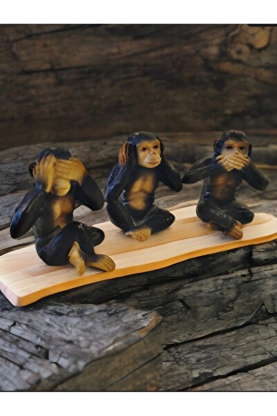 Lemonade Concept Üç Maymun Bilgeliği Biblo Seti - Görmedim, Duymadım, Bilmiyorum