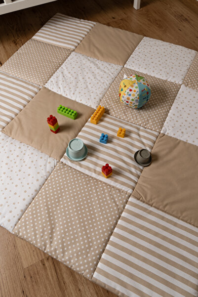 BABYNENA Starry Crib Side Protection and Patchwork Play Mat Set of 2